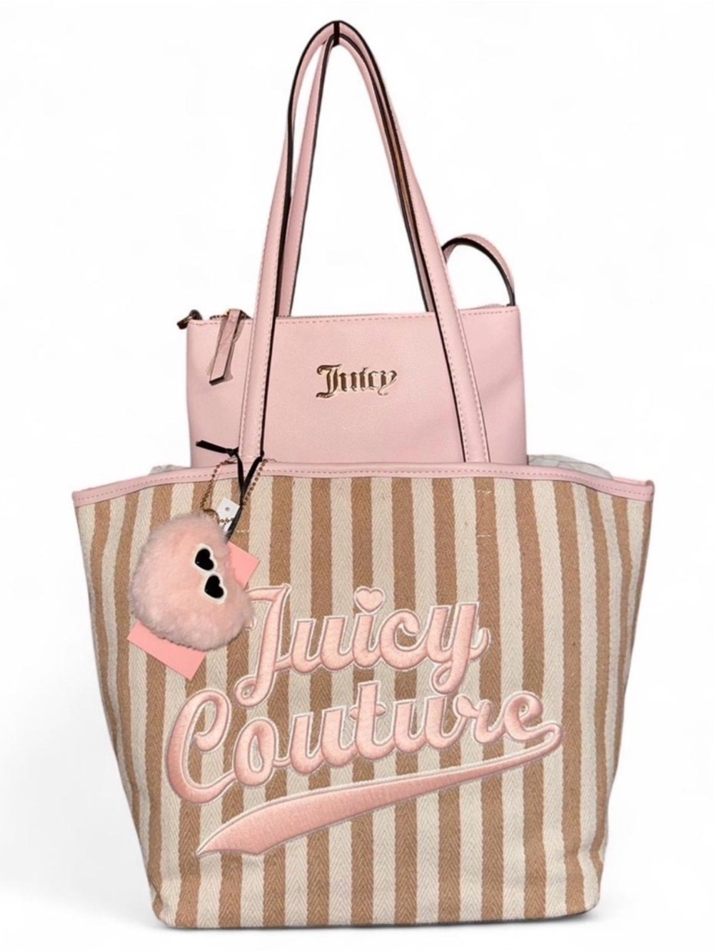 Juicy Couture “Free to be Juicy Tote”, sandstone stripe